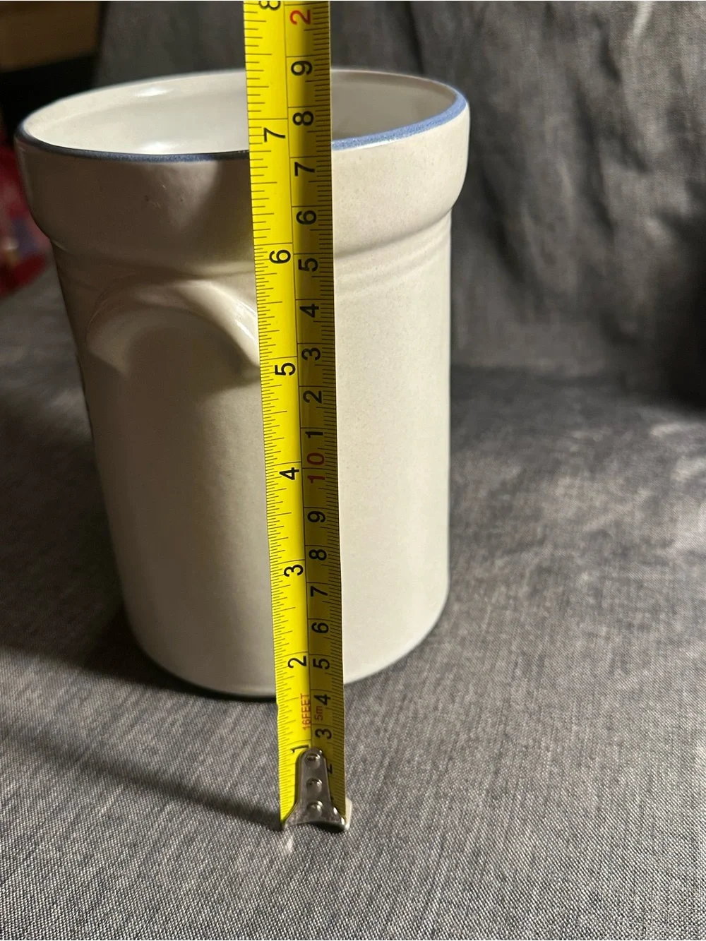Pfaltzgraff Cream and Blue Utensil Crock